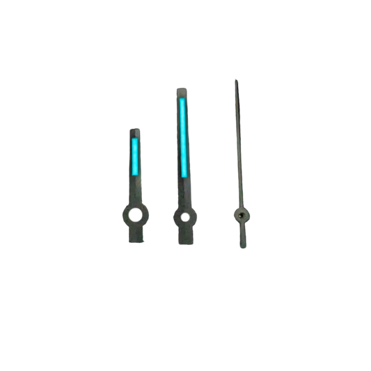 Aiguilles Quartz - Bâton Argent (Lume Suisse BGW9 Bleue)