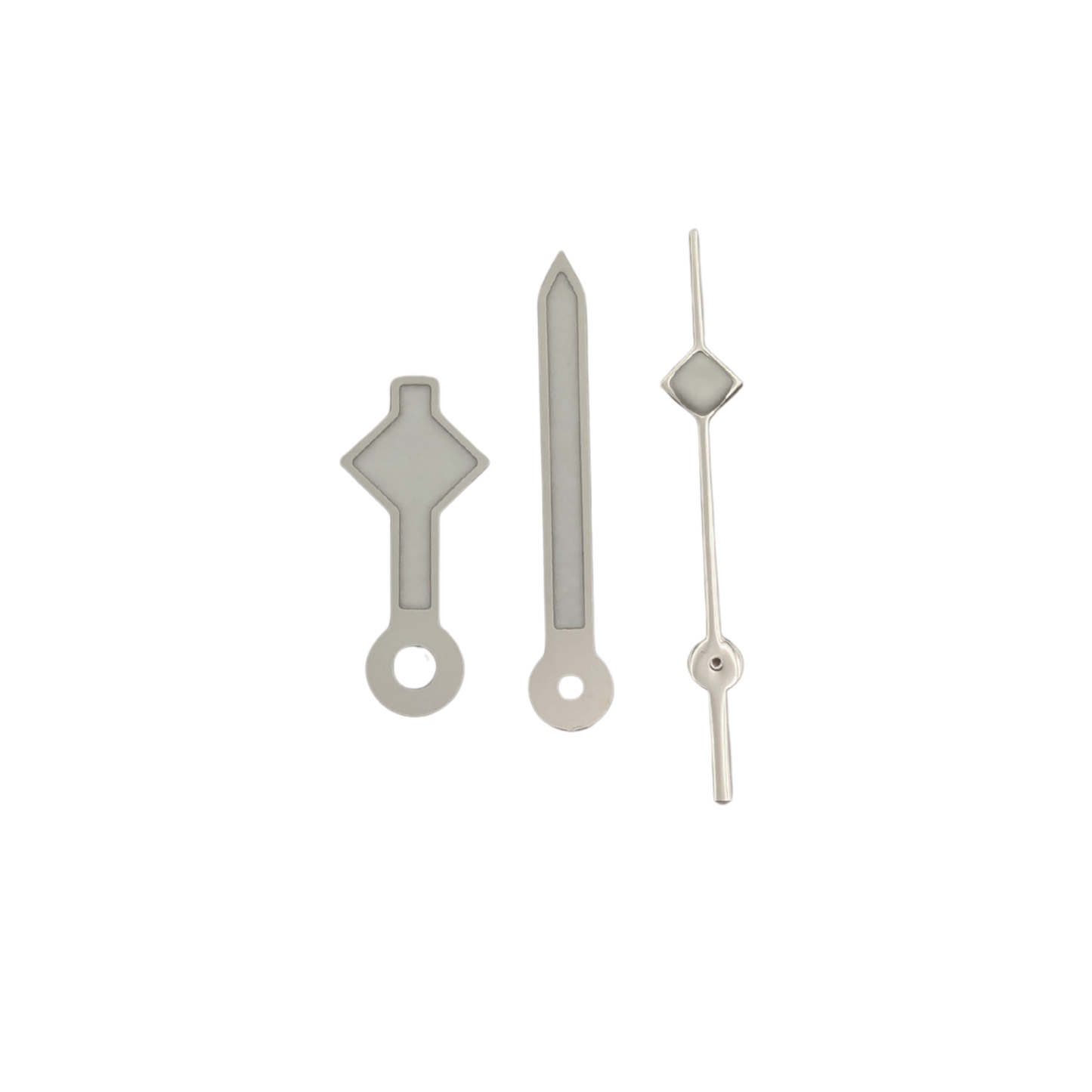 Aiguilles à quartz - Flocon de Neige Argent (Lume Suisse BGW9 Bleue)