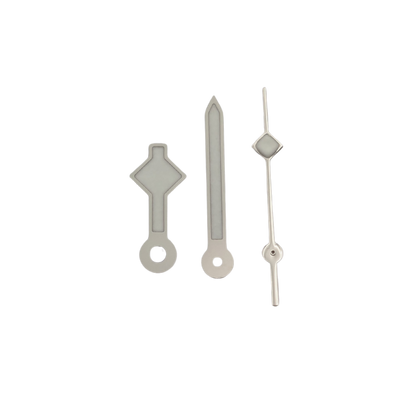 Aiguilles à quartz - Flocon de Neige Argent (Lume Suisse BGW9 Bleue)