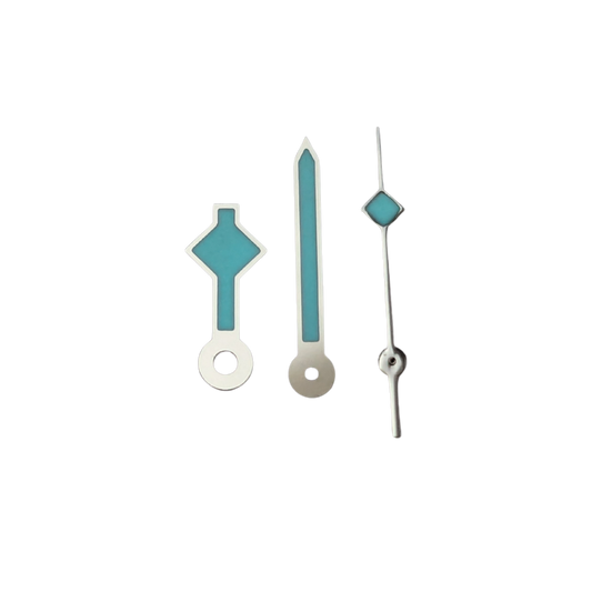 Aiguilles à quartz - Flocon de Neige Argent (Lume Suisse BGW9 Bleue)