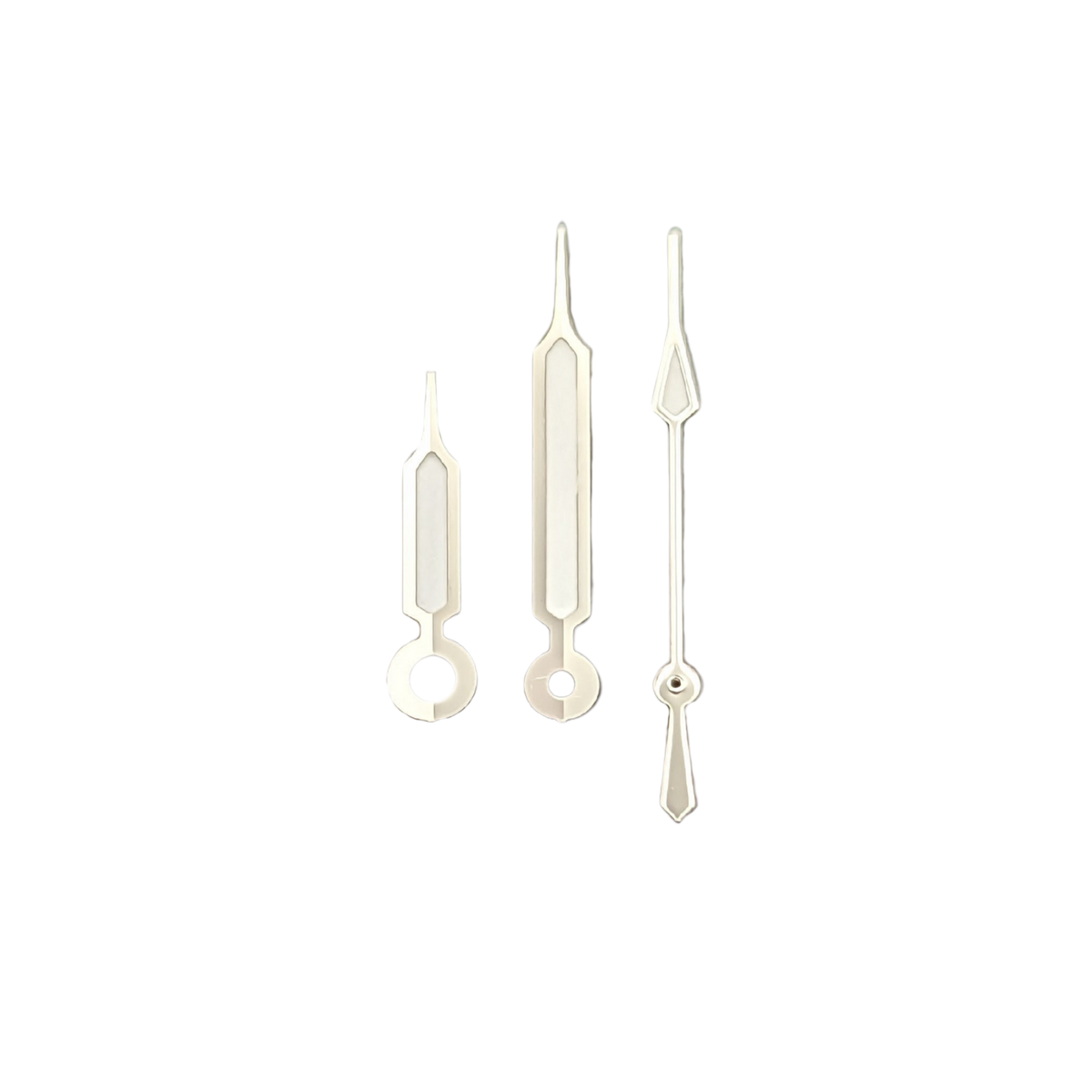 Quartz hands - Syringe Silver (Japanese Green Lume)