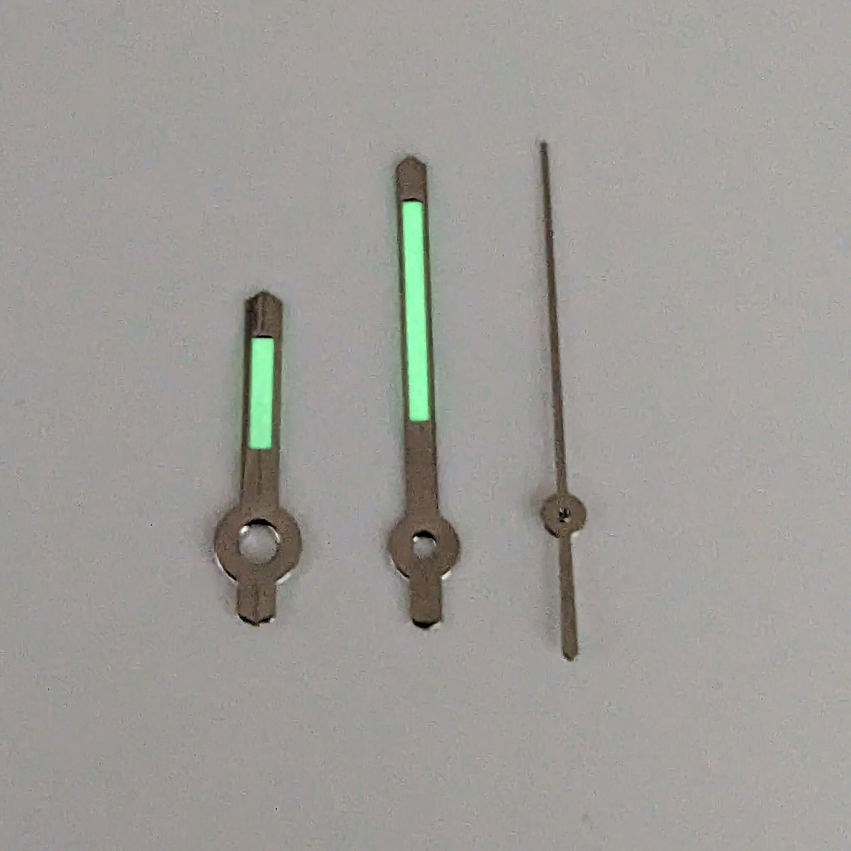 Quartz hands - Baton Silver (Swiss C1 Green Lume)
